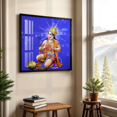 Hanuman’s Devotion to Ram Sita – 8 x 8 Inch